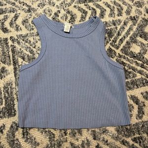 Blue ribbed tank
